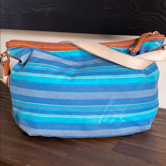 Cole Haan Canvas and Leather Crossbody Purse - Picture 2 of 4